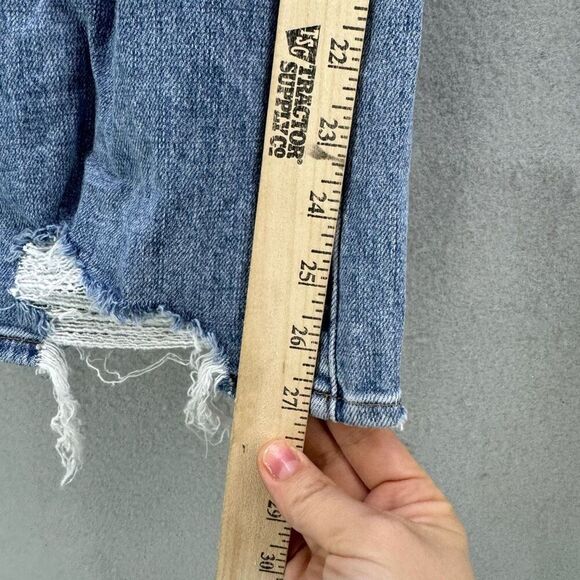 Pistola Womens Medium Wash Blue High-Rise Distressed Straight Jeans Size 31 - Picture 8 of 11